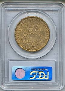 Liberty Double Eagle, $20, 1874 - CC, 8971, Reverse