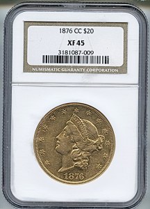 Liberty Double Eagle, $20, 1876 - CC, 8977, Obverse