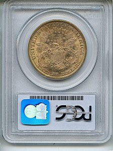 Liberty Double Eagle, $20, 1877 - , 8982, Reverse