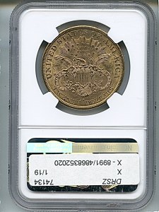 Liberty Double Eagle, $20, 1879 - S, 8991, Reverse