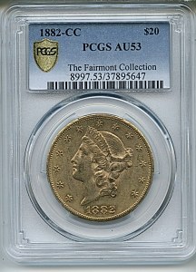 Liberty Double Eagle, $20, 1882 - CC, 8997, Obverse