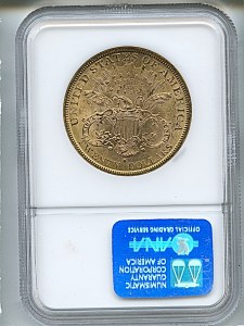 Liberty Double Eagle, $20, 1882 - S, 8998, Reverse