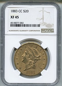 Liberty Double Eagle, $20, 1883 - CC, 8999, Obverse