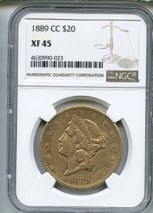 Liberty Double Eagle, $20, 1889 - CC, 9011, Obverse