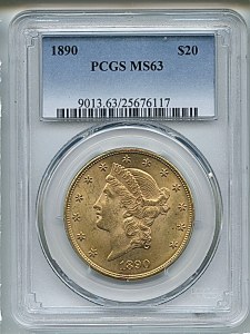 Liberty Double Eagle, $20, 1890 - , 9013, Obverse