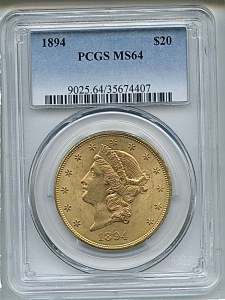 Liberty Double Eagle, $20, 1894 - , 9025, Obverse