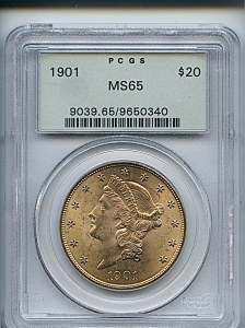 Liberty Double Eagle, $20, 1901 - , 9039, Obverse