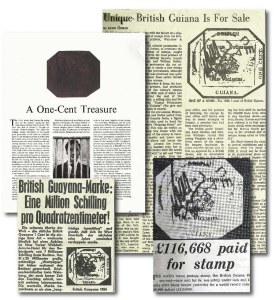 Irwin Weinberg places the winning bid of $280,000 on the British Guiana One-Cent Magenta
